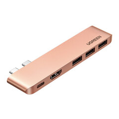 Адаптер Ugreen 70406 5in1 Thunderbolt3 HDMI 3USB3.0 для MacBookPro/Air цена и информация | Адаптеры, USB-разветвители | pigu.lt
