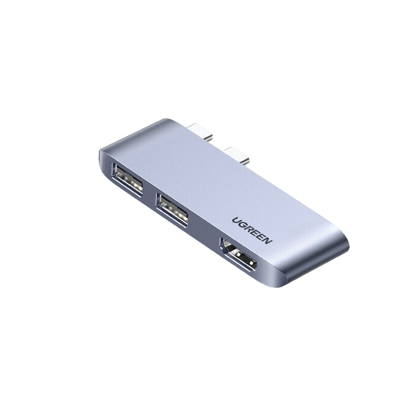 Adapteris Ugreen 10914 CM415 3in1 Type-C / HDMI 2USB3.1 kaina ir informacija | Adapteriai, USB šakotuvai | pigu.lt