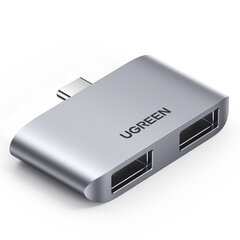 Adapteris Ugreen 10912 CM412 2in1 Type-C / HUB 2USB3.0 kaina ir informacija | Adapteriai, USB šakotuvai | pigu.lt