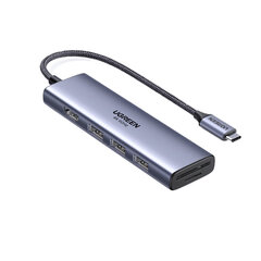 Adapteris Ugreen 60383 CM511 6in1 Type-C / HDMI 3USB3.0 SD/TF kaina ir informacija | Adapteriai, USB šakotuvai | pigu.lt