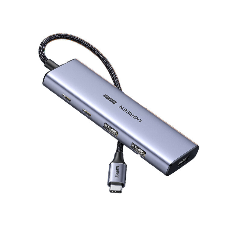 Adapteris Ugreen 90376 Type-C / 2USB3.2 2Type-C3.2 HDMI kaina ir informacija | Adapteriai, USB šakotuvai | pigu.lt