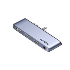 Adapteris Ugreen 80332 CM349 Type-C / 2USB3.0 AUX 3.5mm HDMI kaina ir informacija | Adapteriai, USB šakotuvai | pigu.lt