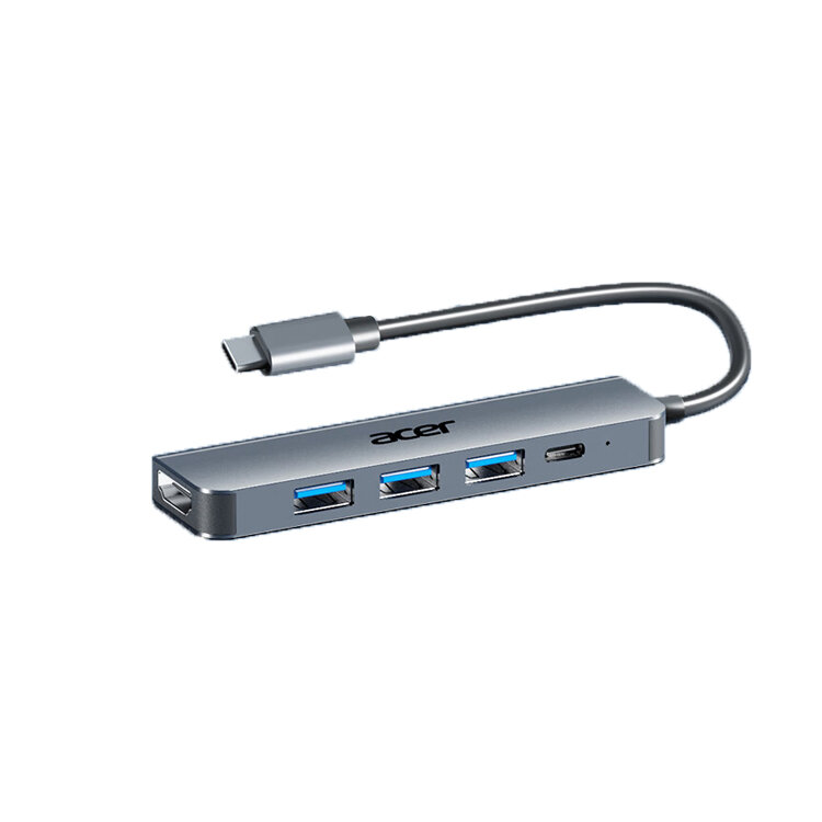 Adapteris Acer HY41-T5-1 5in1 Type-C / HUB 3USB3.0 HDMI цена и информация | Adapteriai, USB šakotuvai | pigu.lt