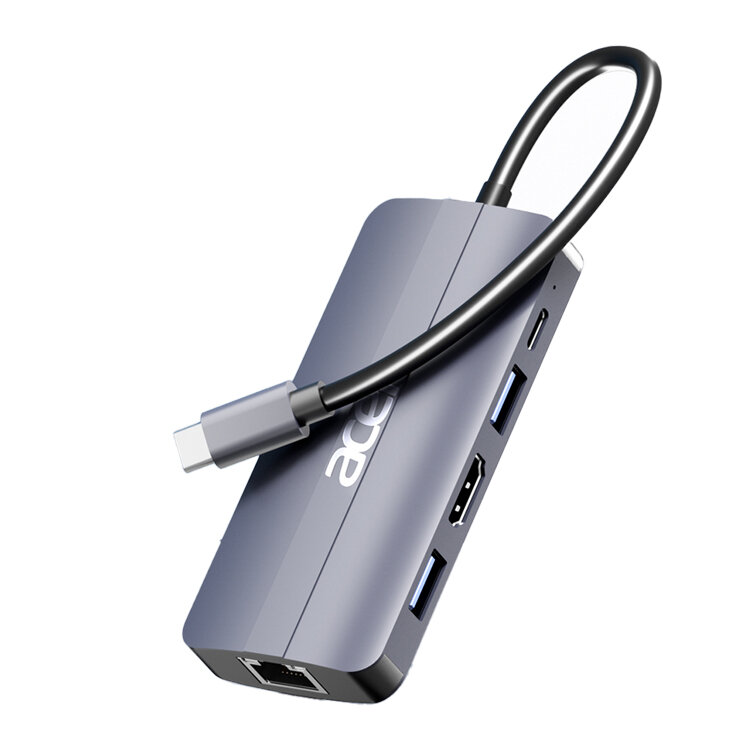 Adapteris Acer HY41-T6 5in1 Type-C / 2USB PD HDMI цена и информация | Adapteriai, USB šakotuvai | pigu.lt