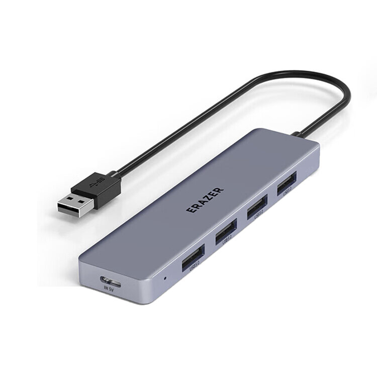 Adapteris Erazer HA05-1 5in1 Type-C / 4USB3.0 Type-C 0.6m kaina ir informacija | Adapteriai, USB šakotuvai | pigu.lt