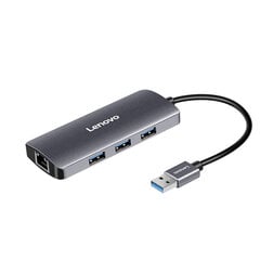 Адаптер Lenovo U03 4in1 USB До 3USB3.0 RJ45 1000mbps цена и информация | Lenovo Компьютерные аксессуары | pigu.lt