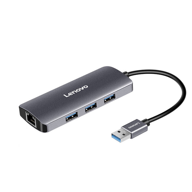 Adapteris Lenovo U03 4in1 USB / 3USB3.0 RJ45 kaina ir informacija | Adapteriai, USB šakotuvai | pigu.lt
