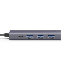 Адаптер Erazer HA05R 5in1 USB До 3USB3.0 1000mbps Type-C Алюминиевый сплав ABS цена и информация | Адаптеры, USB-разветвители | pigu.lt