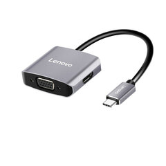 Адаптер Lenovo F1-C02 Type-C До HDMI VGA для HUAWEI Mate40/P50 Samsung S20 цена и информация | Адаптеры, USB-разветвители | pigu.lt