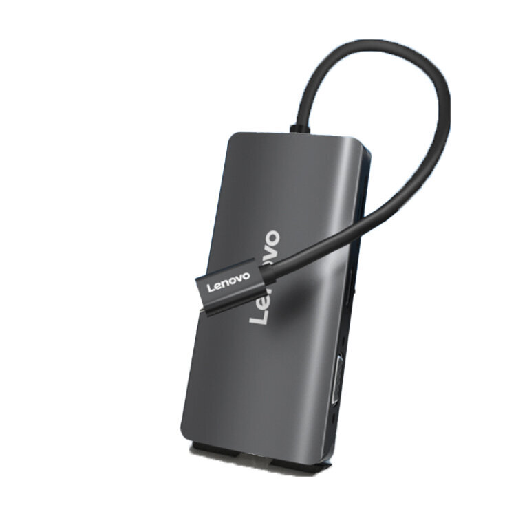 Adapteris Lenovo F1-C09 Type-C / 3USB3.0 HDMI VGA PD60W SD/TF kaina ir informacija | Adapteriai, USB šakotuvai | pigu.lt