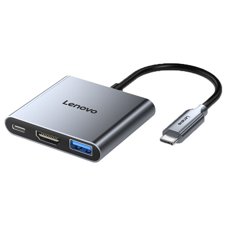 Adapteris Lenovo LX0807 3in1 Type-C / USB3.0 HDMI kaina ir informacija | Adapteriai, USB šakotuvai | pigu.lt