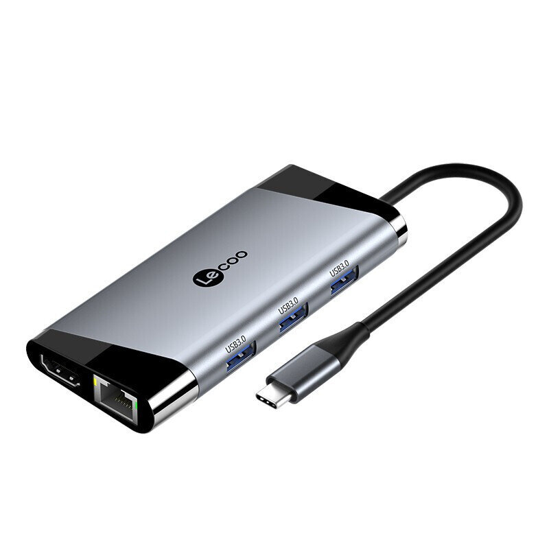 Adapteris Lecoo LKC1323 8in1 Type-C / 3USB3.0 HDMI SD/TF kaina ir informacija | Adapteriai, USB šakotuvai | pigu.lt
