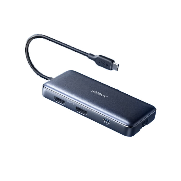 Adapteris Anker A8380 8in1 Type-C / HUB SD/TF 2HDMI 2USB3.0 kaina ir informacija | Adapteriai, USB šakotuvai | pigu.lt