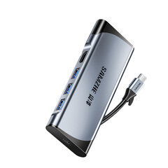 Адаптер Samzhe DK-S06 6in1 Type-C До HDMI 1000mbps 3USB3.0 для HUAWEI Mate40/P50 Samsung S20 цена и информация | Адаптеры, USB-разветвители | pigu.lt