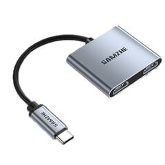 Adapteris Samzhe DK-H2 2in1 Type-C / 2HDMI kaina ir informacija | Adapteriai, USB šakotuvai | pigu.lt