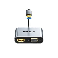 Адаптер Samzhe UHG2021 2in1 USB До HDMI VGA цена и информация | Адаптеры, USB-разветвители | pigu.lt
