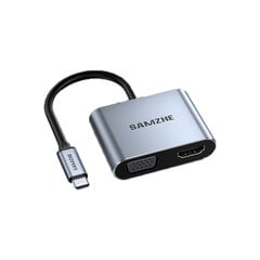Адаптер Samzhe DK-HV4 4in1 Type-C До HDMI VGA USB2.0 PD100W для HUAWEI Mate40/P50 Samsung S20 цена и информация | Адаптеры, USB-разветвители | pigu.lt