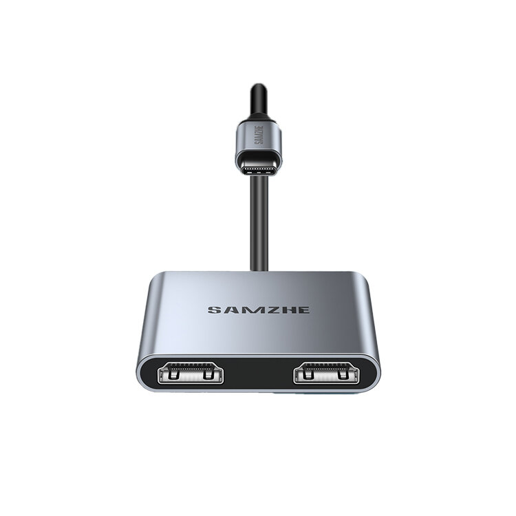Adapteris Samzhe DK-H4 4in1 Type-C / 2HDMI USB2.0 kaina ir informacija | Adapteriai, USB šakotuvai | pigu.lt