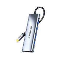 Адаптер Samzhe TH-05 5in1 Type-C До HDMI 4USB3.0 для HUAWEI Mate40/P50 Samsung S20 цена и информация | Адаптеры, USB-разветвители | pigu.lt
