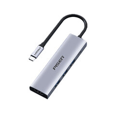 Адаптер Pisen PGM-HB01 5in1 Type-C До HDMI 3USB3.0 PD100W для HUAWEI Mate40/P50 Samsung S20 цена и информация | Адаптеры, USB-разветвители | pigu.lt