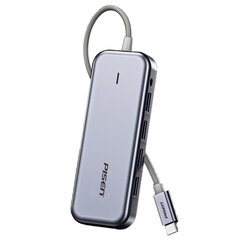 Адаптер Pisen NJ-TC12 6in1 Type-C До HDMI 3USB3.0 PD 1000mbps для HUAWEI Mate40/P50 Samsung S20 цена и информация | Адаптеры, USB-разветвители | pigu.lt