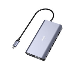 Adapteris Aigo H9 9in1 Type-C / 3USB3.0 HDMI SD/TF PD VGA kaina ir informacija | Adapteriai, USB šakotuvai | pigu.lt