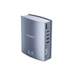 Адаптер Orico CDH-15N 15in1 Type-C До AUX 3.5mm 1000mbps SD/TF 2Type-C 2USB3.0 4USB2.0 PD100W DP1.4 2HDMI для HUAWEI Mate40/P50 Samsung S20 цена и информация | Адаптеры, USB-разветвители | pigu.lt