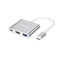 Adapteris LinkStone A030 3in1 Type-C / PD HDMI USB3.0 kaina ir informacija | Adapteriai, USB šakotuvai | pigu.lt