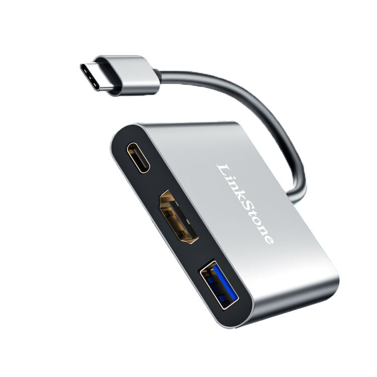 Adapteris LinkStone C318E 3in1 Type-C / PD HDMI USB3.0 kaina ir informacija | Adapteriai, USB šakotuvai | pigu.lt