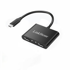 Adapteris LinkStone C318F 4in1 Type-C / PD 2HDMI USB3.0 Type-C kaina ir informacija | Adapteriai, USB šakotuvai | pigu.lt