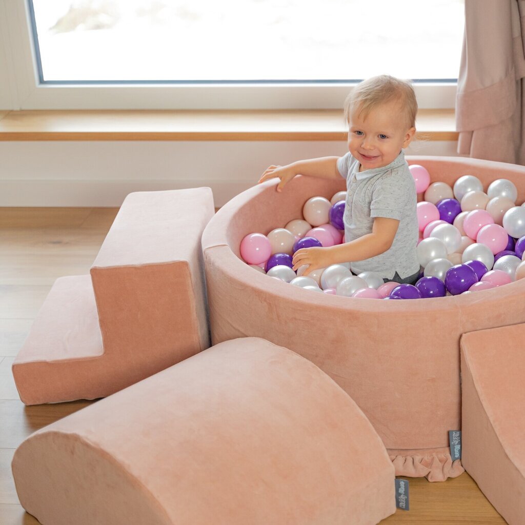 Priedai kamuolikų baseinui KiddyMoon Pufų rinkinys, pilka kaina ir informacija | Žaislai kūdikiams | pigu.lt