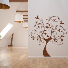 Виниловая наклейка на стену Большое изящное коричневое дерево Ботанический декор интерьера - 140 х 129 цена и информация | Интерьерные наклейки | pigu.lt