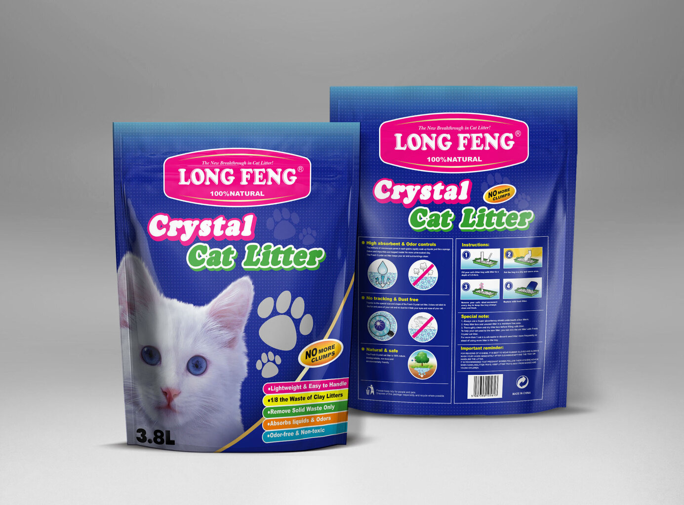 Kačių kraikas Long Feng 3.8 l, apelsinų kvapo цена и информация | Kraikas katėms | pigu.lt