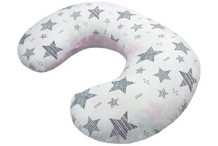 Maitinimo pagalvė MyBaby Žvaigždutės, 60 cm, pilka/rožinė kaina ir informacija | Maitinimo pagalvės | pigu.lt