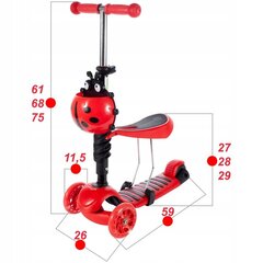 Triratis paspirtukas Laddom GR Ladybug 3in1, žalias kaina ir informacija | Paspirtukai | pigu.lt