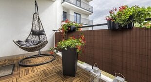 Balkono/terasos apsauga nuo saulės - užuovėja Plast PVC 0,8x3 m, Ruda kaina ir informacija | Skėčiai, markizės, stovai | pigu.lt