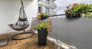 Balkono/terasos apsauga nuo saulės - užuovėja Plast PVC 0,8x5 m, pilka цена и информация | Зонты, маркизы, стойки | pigu.lt