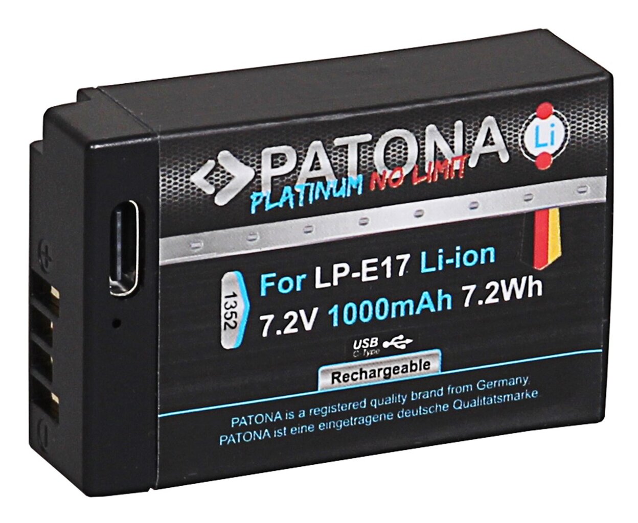 Patona Platinum LP-E17 akumuliatorius su USB-C, skirtas Canon kaina ir informacija | Akumuliatoriai fotoaparatams | pigu.lt