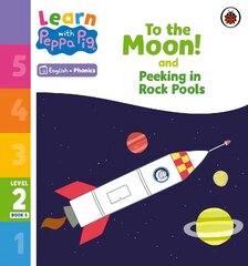 Learn with Peppa Phonics Level 2 Book 5 - To the Moon! and Peeking in Rock Pools (Phonics Reader) цена и информация | Книги для малышей | pigu.lt