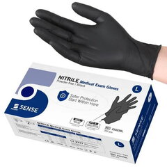 Nitrilinės pirštinės Selefa Nitrile Medical Exam Gloves Powder-Free Black L, 200vnt. kaina ir informacija | Pirmoji pagalba | pigu.lt