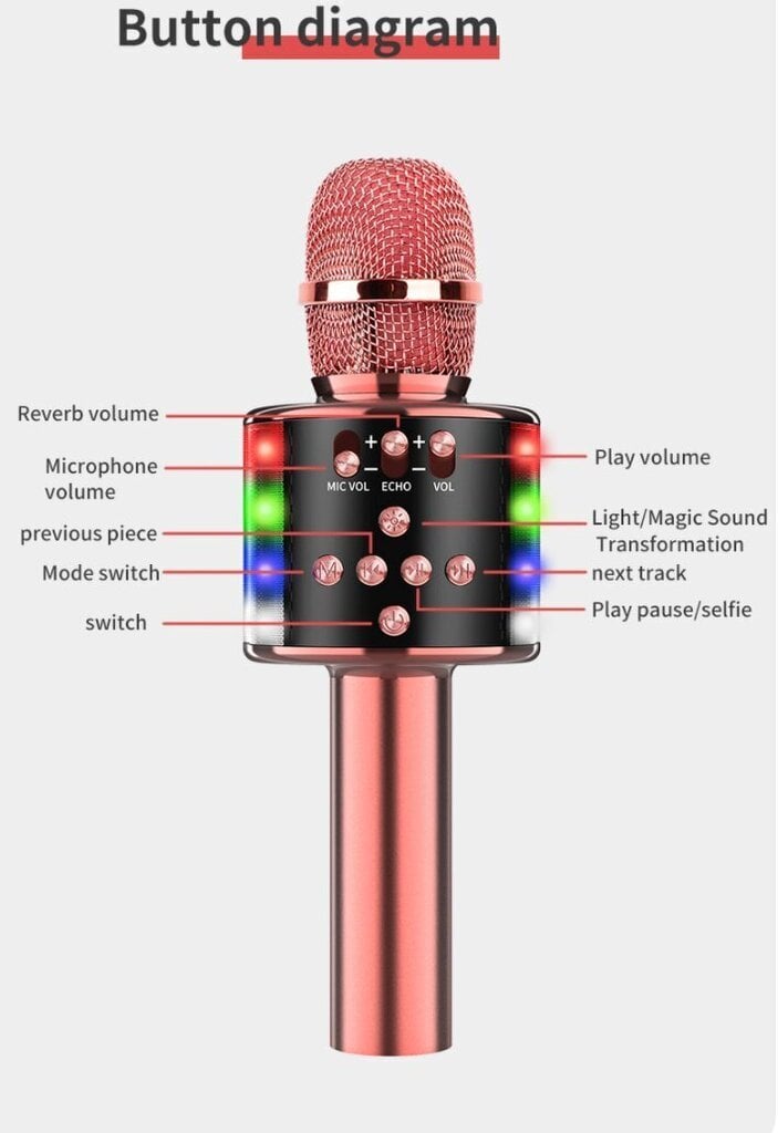 D168 belaidis „Bluetooth“ Karaoke mikrofonas su garsiakalbiu, Juodas kaina ir informacija | Mikrofonai | pigu.lt