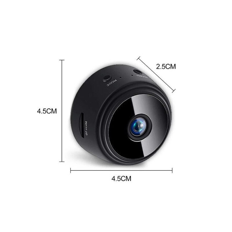 Mini Wifi IP kamera HD 1080P belaidė vidaus kamera su naktiniu pašvietimu, 90 laipsnių filmavimo kampas kaina ir informacija | Stebėjimo kameros | pigu.lt