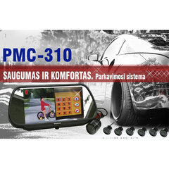 PMC-310 Parkavimo sistema veidrodyje su bluetooth, kamera kaina ir informacija | Parkavimo sistemos | pigu.lt