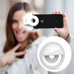 Žiedinis SELFIE Ring RK-12 šviestuvas tvirtinamas prie telefono, LED 3W, 3 šviesos funkcijos kaina ir informacija | Fotografijos apšvietimo įranga | pigu.lt