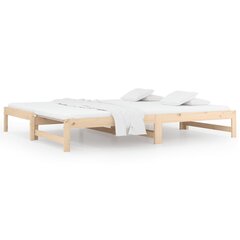 vidaXL Ištraukiama lova, 2x(90x200)cm, pušies medienos masyvas kaina ir informacija | Lovos | pigu.lt