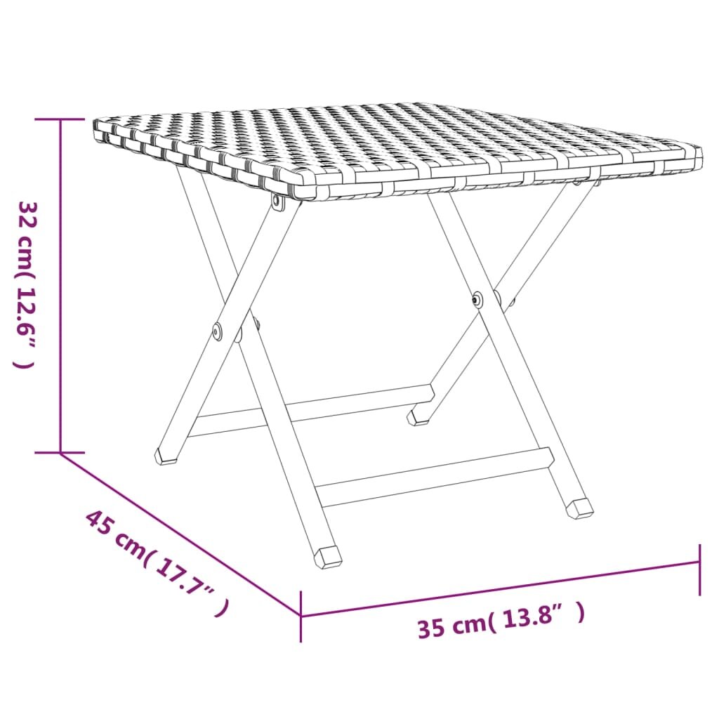 Sulankstomas stalas vidaXL, pilkas kaina ir informacija | Lauko stalai, staliukai | pigu.lt