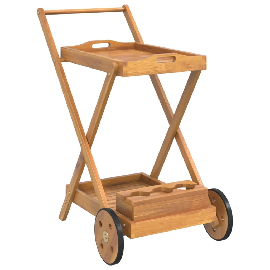 VidaXL arbatos vežimėlis, rudas kaina ir informacija | Virtuvės įrankiai | pigu.lt