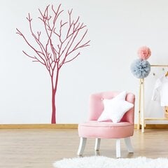 Виниловая наклейка на стену розового цвета Силуэт дерева Ботанический декор интерьера - 140 х 88 см цена и информация | Интерьерные наклейки | pigu.lt