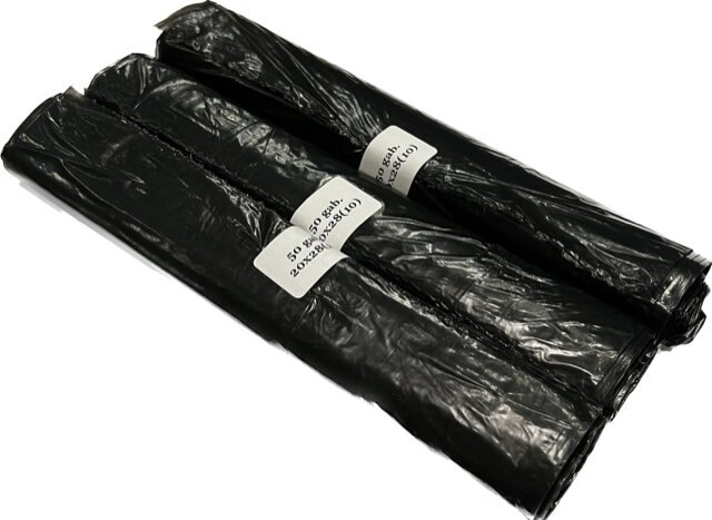 Higieniniai maišeliai šunų ekskrementams, HDPE, 20 x 28 cm, juodos spalvos, 3 ritinėliai (150 vnt). kaina ir informacija | Priežiūros priemonės gyvūnams | pigu.lt