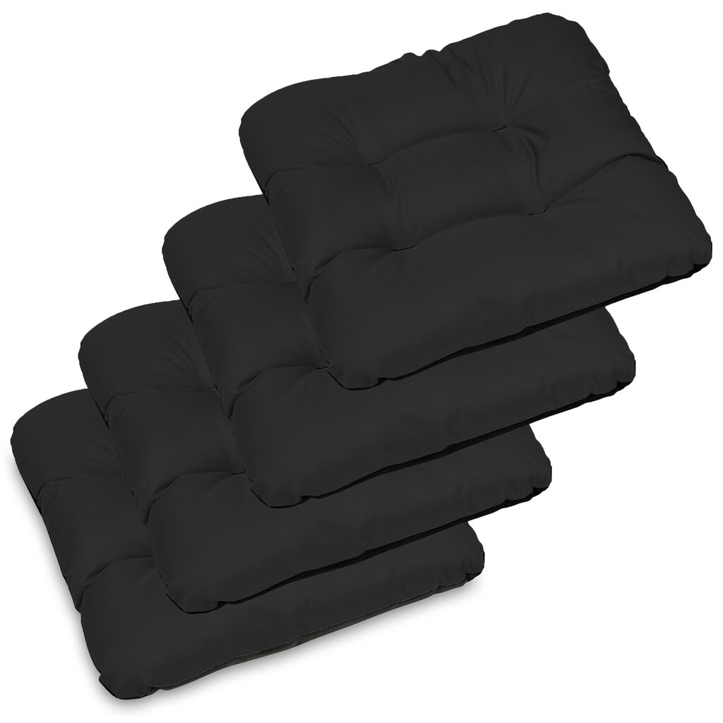 Sodo kėdės pagalvėlės SuperKissen24, 4 vnt., juodos цена и информация | Pagalvės, užvalkalai, apsaugos | pigu.lt